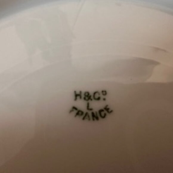 Antique H&C L France Hand Painted Plates Raised Gold Floral 1896 Porcelaine - Picture 5 of 11